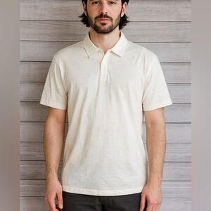 Unison Nordstrom NWT Men's Classic Off-White Short Sleeve Polo Shirt Size 2XL